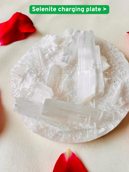 ✨ Selenite Raw Crystal Charging Plate (Authentic)