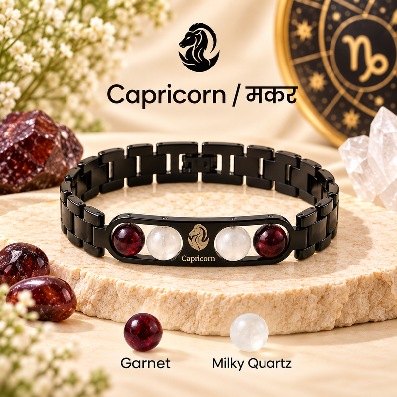 ♈Metal Zodiac Rashi Bracelet – All 12 Signs  ✨ Energized Gemstone Bracelet