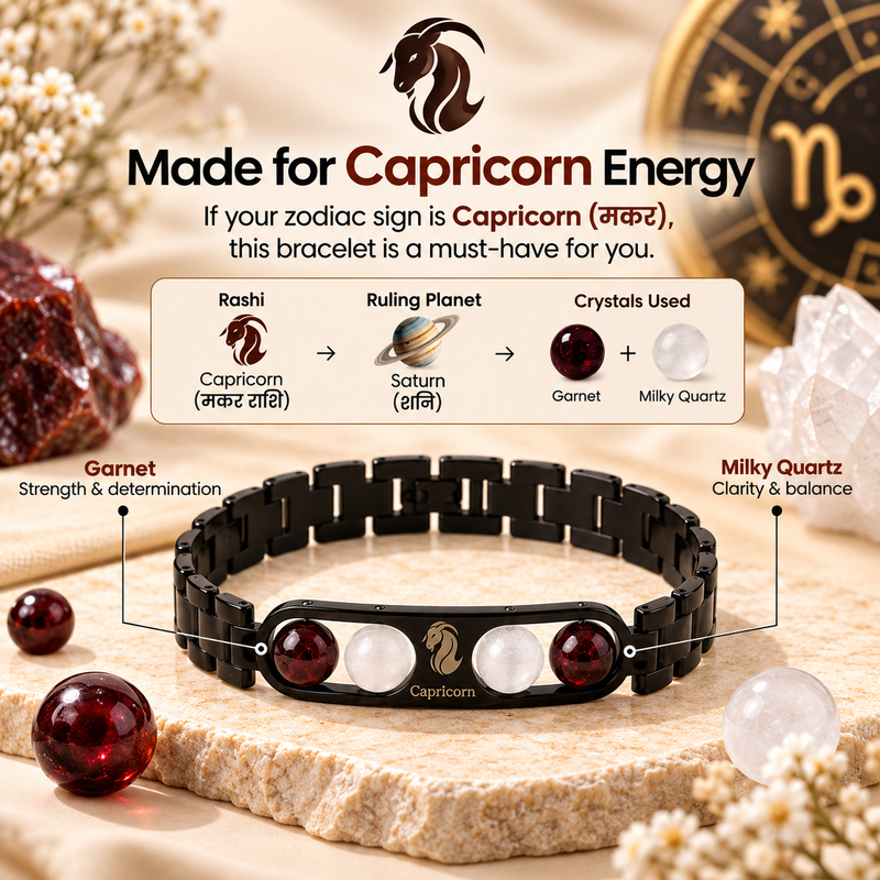 ♈Metal Zodiac Rashi Bracelet – All 12 Signs  ✨ Energized Gemstone Bracelet