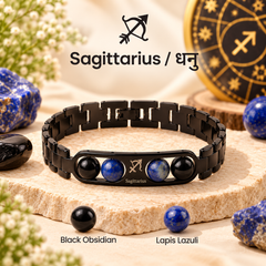 ♈Metal Zodiac Rashi Bracelet – All 12 Signs  ✨ Energized Gemstone Bracelet