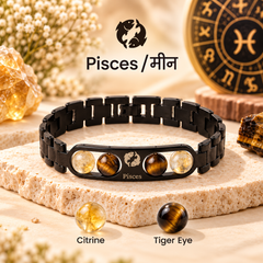 ♈Metal Zodiac Rashi Bracelet – All 12 Signs  ✨ Energized Gemstone Bracelet