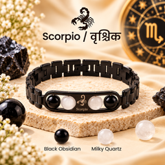 ♈Metal Zodiac Rashi Bracelet – All 12 Signs  ✨ Energized Gemstone Bracelet