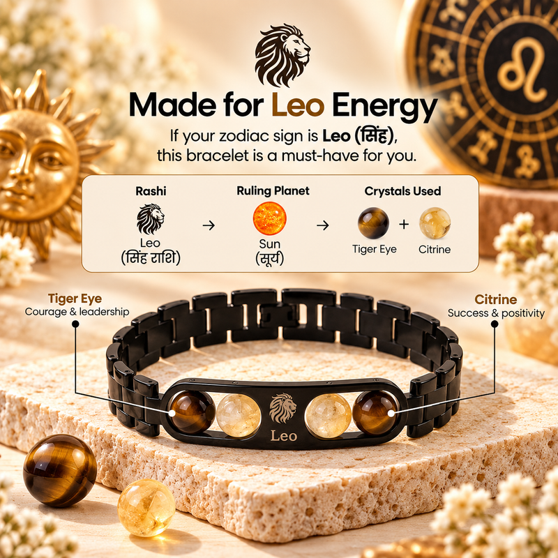 ♈Metal Zodiac Rashi Bracelet – All 12 Signs  ✨ Energized Gemstone Bracelet