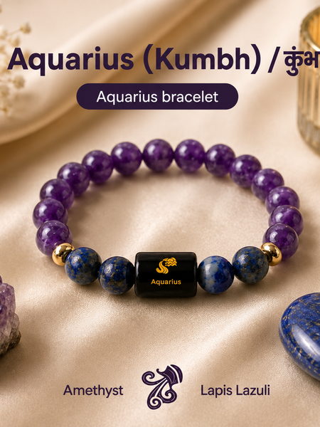 ♈ Zodiac Sign Bracelet – All 12 Signs  ✨ Energized Gemstone Bracelet | Authentic & Lab Certified
