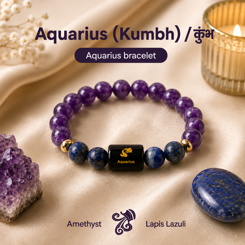 ♈ Zodiac Sign Bracelet – All 12 Signs  ✨ Energized Gemstone Bracelet | Authentic & Lab Certified
