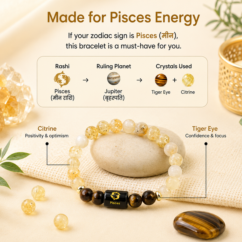♈ Zodiac Sign Bracelet – All 12 Signs  ✨ Energized Gemstone Bracelet | Authentic & Lab Certified