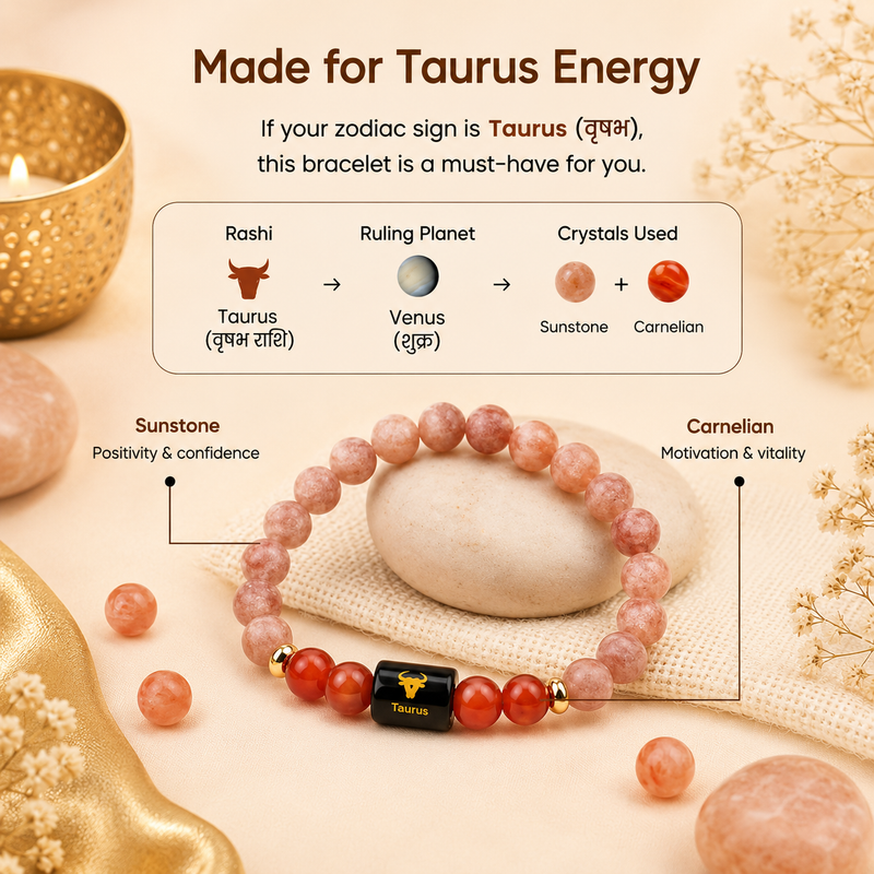 ♈ Zodiac Sign Bracelet – All 12 Signs  ✨ Energized Gemstone Bracelet | Authentic & Lab Certified